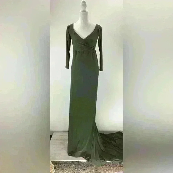S Silk Fairies Women Photo Photography Green Dress Stretch Knit Long Sleeve D12 - Picture 1 of 12